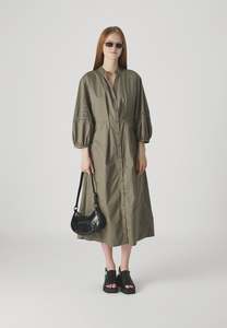 Moss Copenhagen: Jeovana Petronia 3/4 Sleeve Dress - mulled Basil