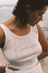 Riviera Pointelle Tank - Cream