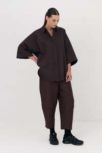 Josephine The Label: Panelled Pants - chocolate plum