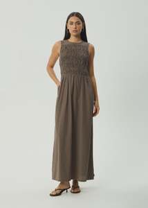 Cyrus Maxi Dress - Coffee Stripe