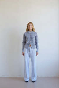 Knitwear: CPD Monogram Cardigan - sky/navy
