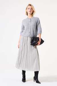 Knitwear: Grey Button Up Cardi