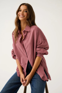 Whats New: Darby Shirt -  Mulberry Check