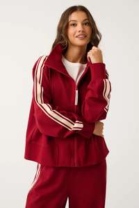 Whats New: Corey Zip Through Sweater - Mulberry