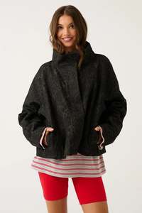 Peta Jacket - Black Washed Leopard