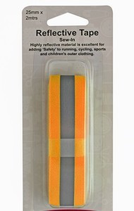 Footwear: 25 mm x 10 metre Silver Reflective tape