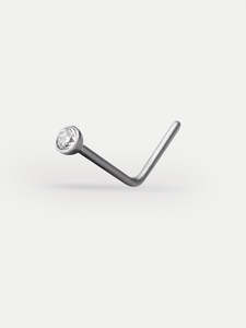 Piercing Jewellery: Clear Gem Nose L Bend 22G