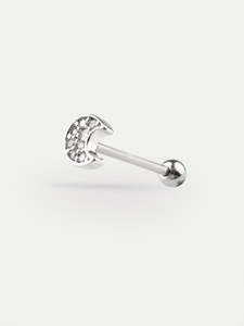 Moon Gem Ear Stud 18G