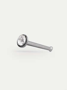 Piercing Jewellery Nose Studs: Clear Gem Nose Bone 22G