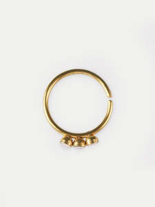 Three Opal Gold Split Ring 20G