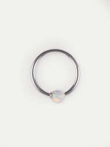 Piercing Jewellery Nose Rings: Fixed Bead Opal Ring 20G