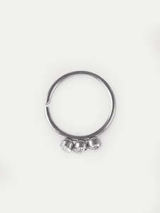 Three Gem Split Ring 20G