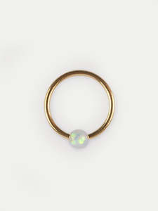 Fixed Bead Opal Ring 20G
