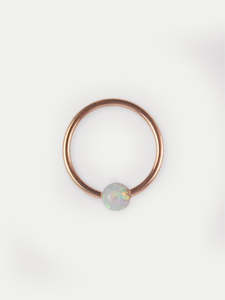 Fixed Bead Opal Ring 20G