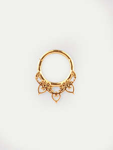Filigree Heart Hinged Ring 16G