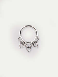 Filigree Heart Hinged Ring 16G