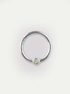 Opal Hinged Bead Ring 16G