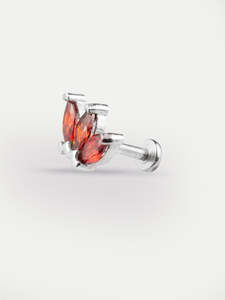 Three Marquise Gem Ear Stud 18G