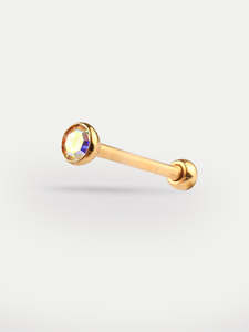 Gem Gold Ear Stud 18G