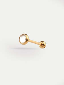 Gem Gold Ear Stud 18G