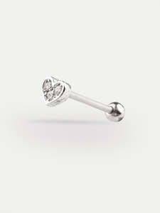 Heart Gem Ear Stud 18G