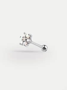 Piercing Jewellery Flat Back Studs: Opal Flower Ear Stud 18G