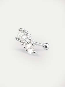 Piercing Jewellery Flat Back Studs: Six Marquise Gem Ear Stud 18G