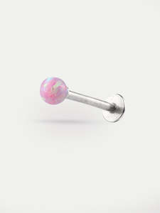 Piercing Jewellery Labret: Opal Ball Flatback Barbell 16G