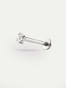 Gem Prong Set Flatback Barbell 16G