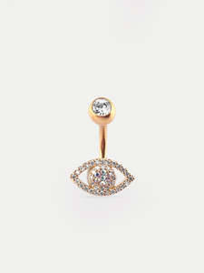 AB Gem Evil Eye Navel Barbell 14G