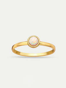 Sterling Silver Opal Circle Ring