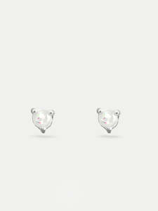 Sterling Silver Opal Stud Earrings