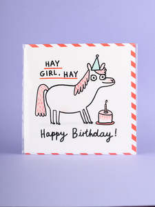 Greeting Cards: Card - Hay Girl, Hay