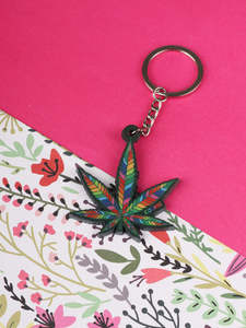Keychains: Keyring Rainbow Leaf