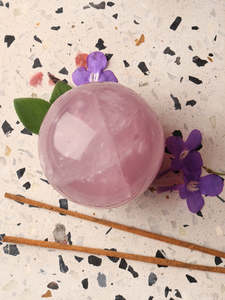 Ethically Sourced Crystals: Lavender Rose Quartz Sphere L