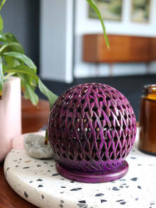 Incense Cone & Tealight Holder Ball Purple