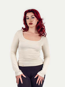 Organic Hemp Bamboo Ribbed Scoop L/S Tee