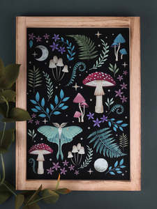 Dark Forest Wooden Framed Wall Art