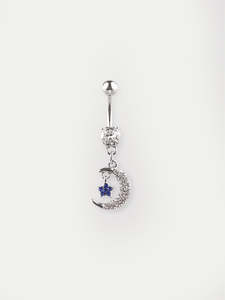 Gem Moon Navel Barbell 14G