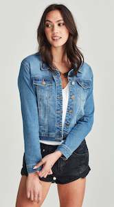 Denim Jackets: Dixie Denim Top Mid Blue
