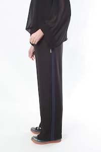 Olivia Pants - Black with Navy Stripe - Pre Order