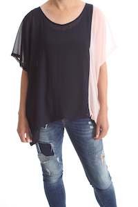 Wear Pink: Jann Top - Navy & Pink - Pre-Order