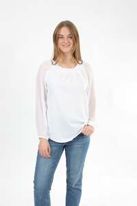 Lulu Tops 1: LuLu Top - White Long Sleeve - Pre-Order