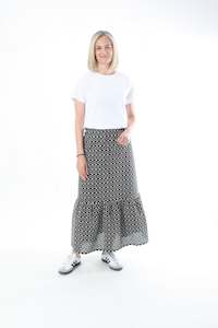 Maxi Skirt: Maxi Skirt - Black Embroidery
