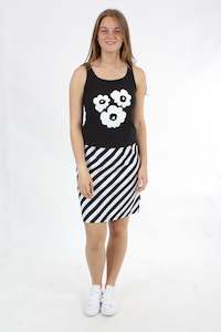 Diagonal Skirt: Diagonal Skirt - Black and White