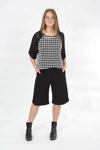 Olivia Shorts: Olivia Shorts - Black with White Stripe - Pre-Order