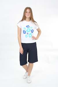 Olivia Shorts: Olivia Shorts - Navy with White Stripe - Pre-Order