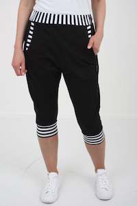 Last Ones: Mac Shorts - Black with Black and White stripe Trims - Pre-order