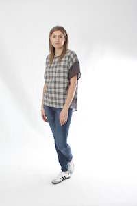 Penny Tops: Penny Top - Grey Check Print