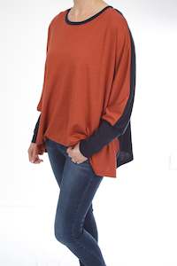 Our Picks: Alexa Top - Merino - Reversible Navy/Rust - pre-order